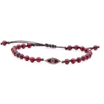 Garnet Evil Eye Mini Bracelet